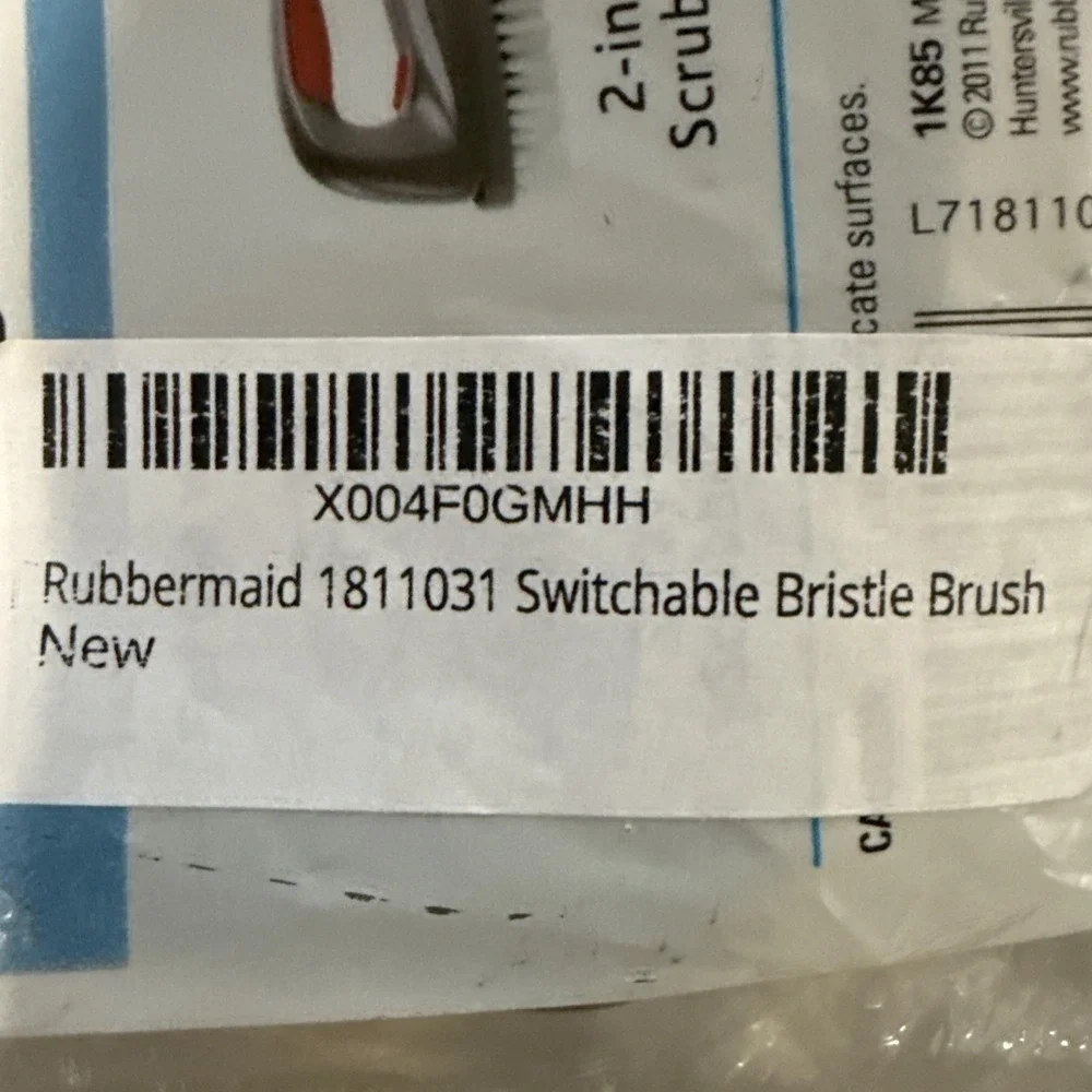 Rubbermaid SCRUB Brush 1811031 Switchable Bristle Heavy Duty Scrubbing 1 Pack